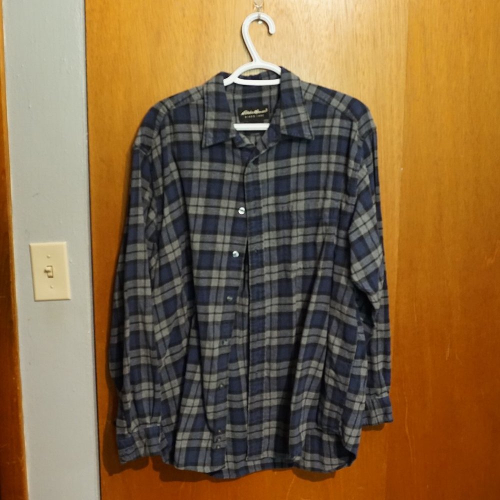 Eddie Bauer Blue Flannel Shirt - Large